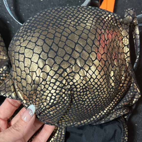 Sun Streak 90s Gold Snake Print Bikini Set - Picture 3 of 12